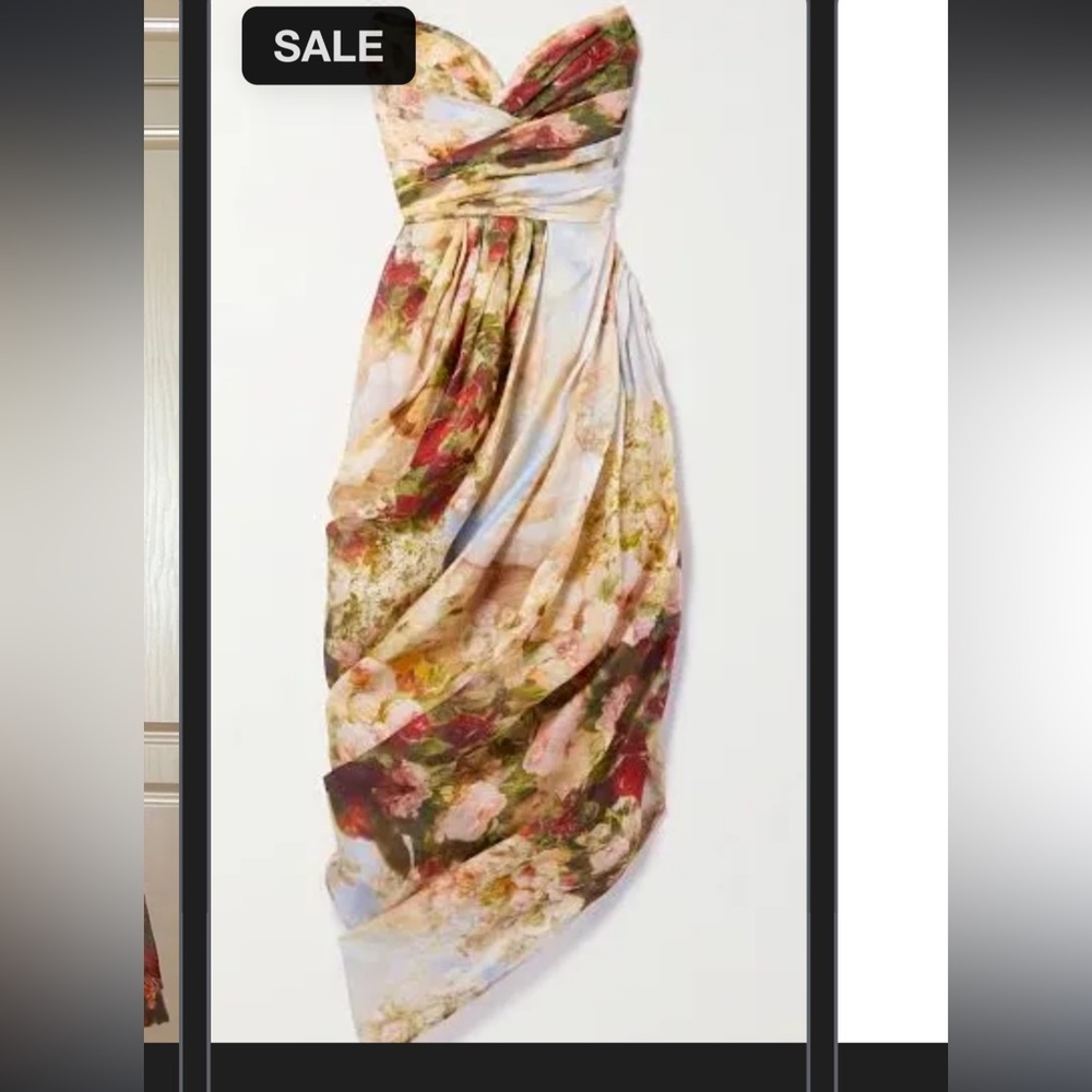 ZIMMERMAN Luminosity asymmetric floral-print linen and silk-blend midi dress